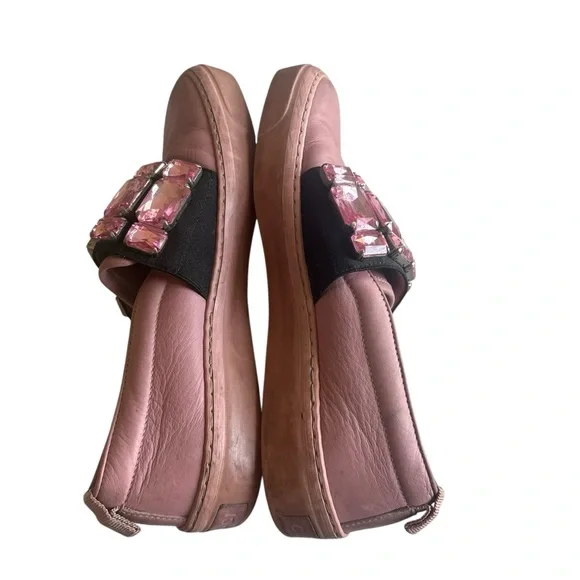 Pink Gucci Rhinestone slip on sneakers shoes 36 - Picture 9 of 10